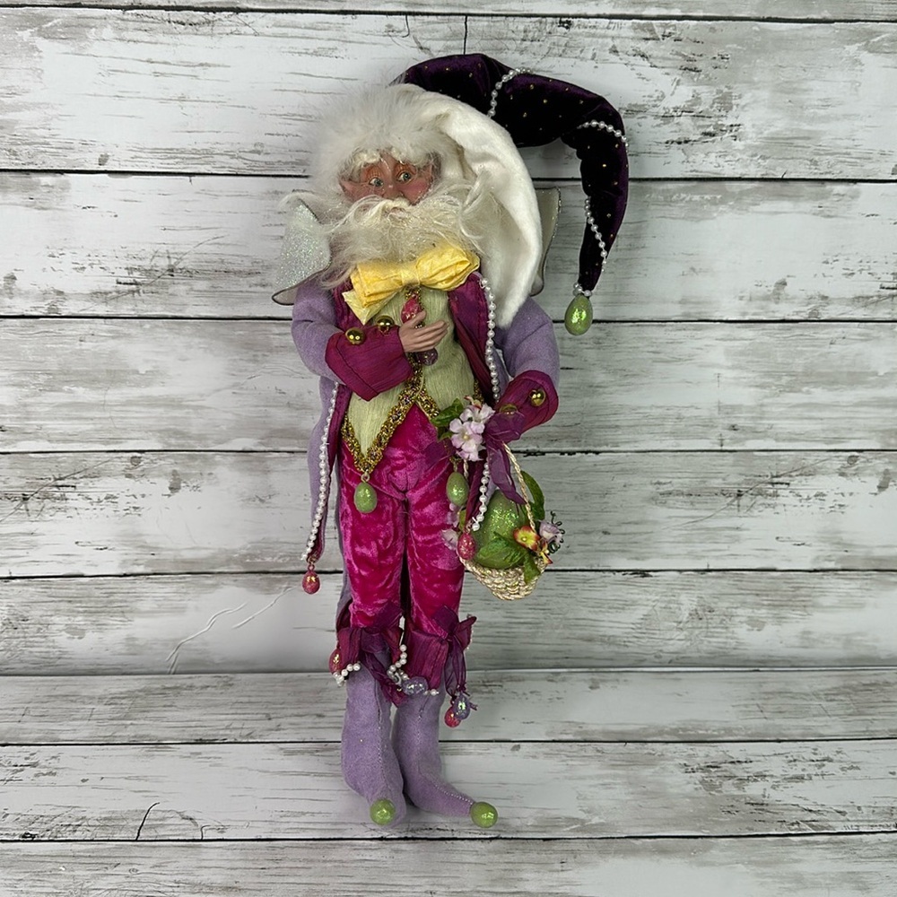 Mark Robert Easter Egg Fairy 17 inches Egg basket purple stocking hat